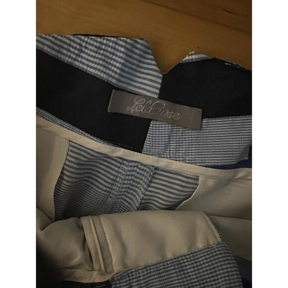 Lela Rose Hi Rise Blue Plaid Wide Leg Pants 6 - Picture 3 of 7